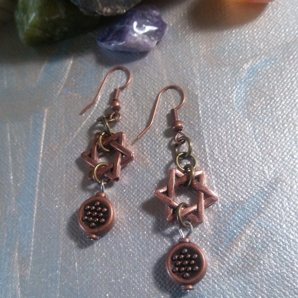 COPPER STAR EARRINGS